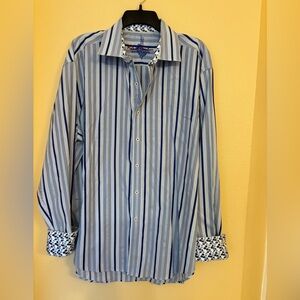 Robert Graham Blue and Purple Patterned Shirt